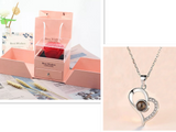 Valentine's Day Gifts Metal Rose Jewelry Gift Box Necklace For Wedding