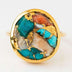 Gold Plated Vintage Melange Gemstone Ring - Minihomy