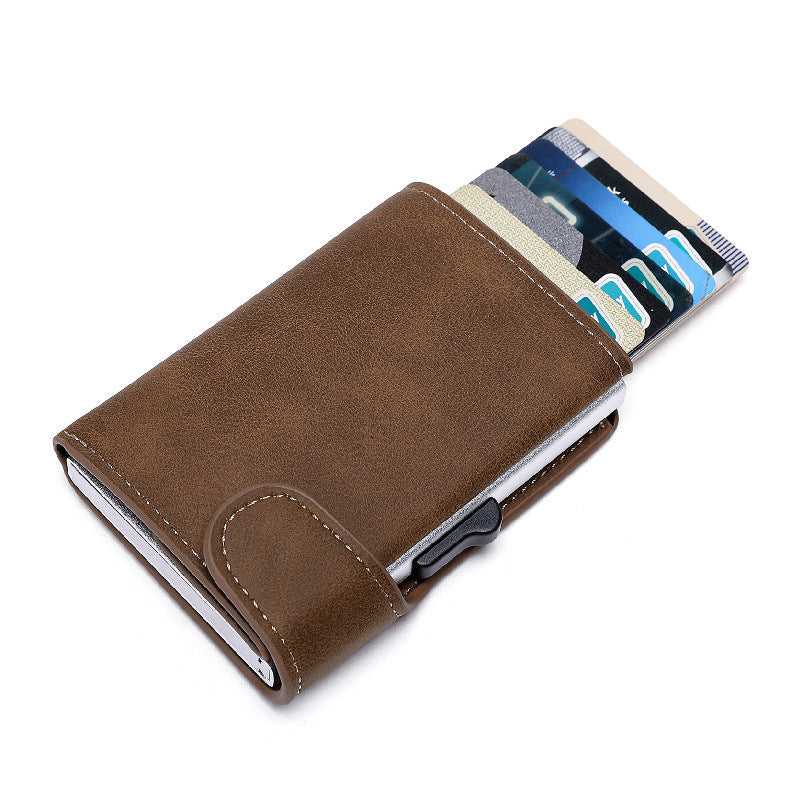 Crazy Horse Leather Aluminum Card Case Wallet - Minihomy