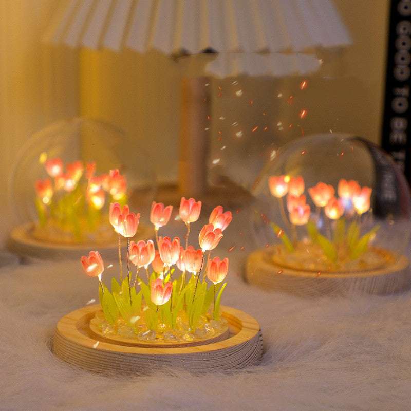 Handmade Tulip Night Light Bedside Ornament Home Decor - Minihomy