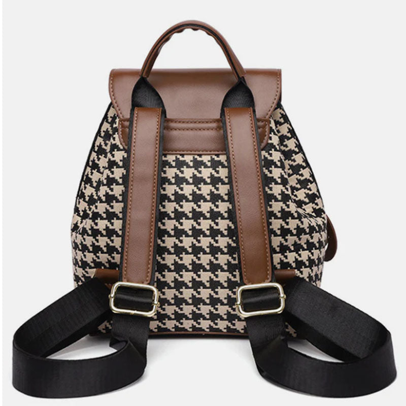 Houndstooth Backpack Women High Capacity Travel Bags Girls - Minihomy