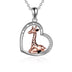 Sterling Silver Giraffe Pendant Necklace Jewelry for Women