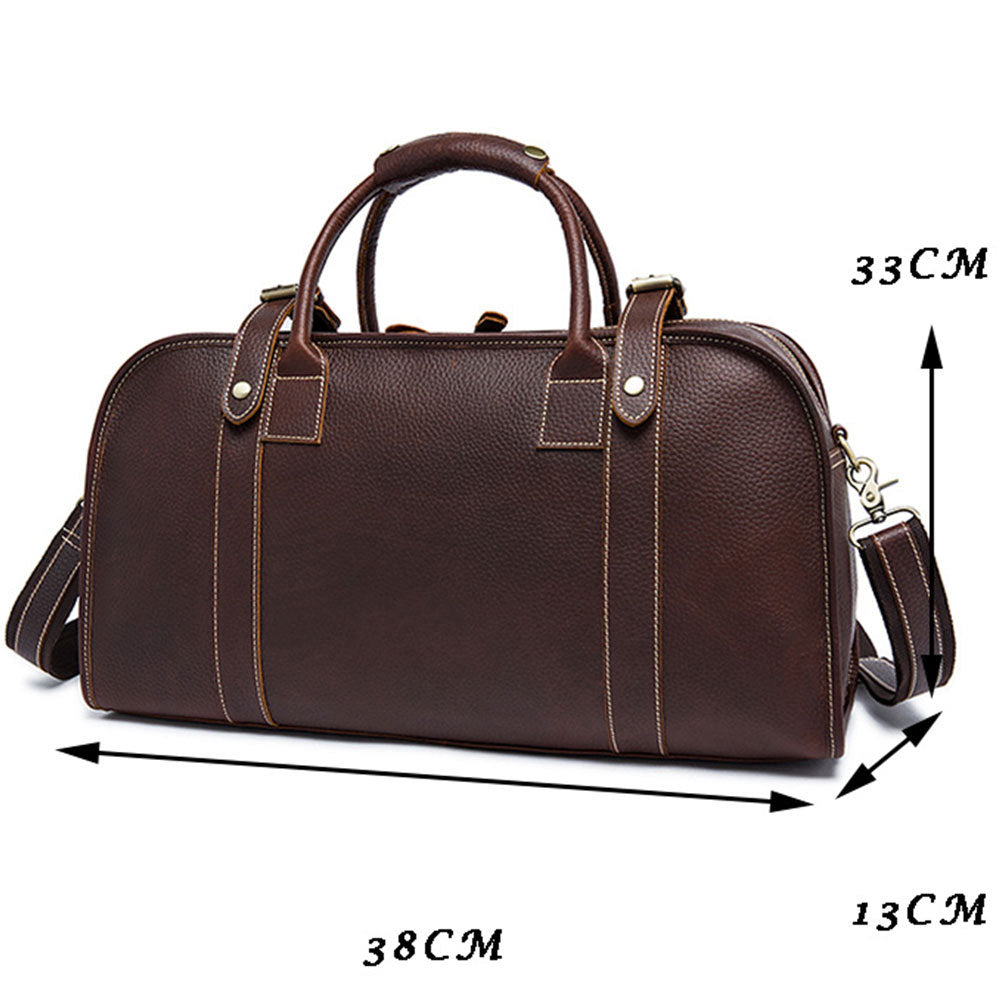 Leather Handmade Large-capacity Short-distance Travel Bag - Minihomy