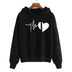 Heart Print Streetwear Hoodies Women Sweatshirts - Minihomy