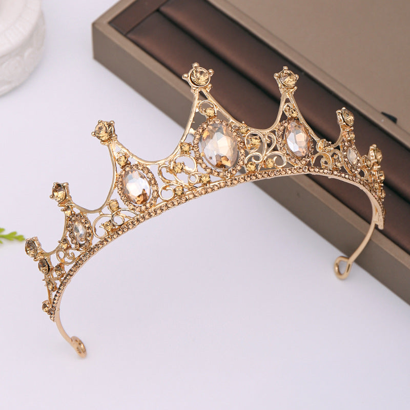 Champagne Rhinestone Crown Headband - Minihomy