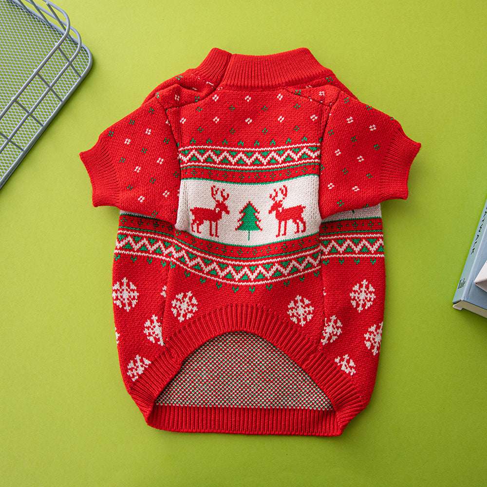 Christmas Tree Elk Christmas Dog Sweater - Minihomy