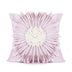 Modern Style White Throw Pillows Velvet Stitching 3D Chrysanthemum Cushion Waist Pillow Blue Cushion Case - Minihomy