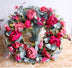 Christmas Red Door With Autumn Peony Wreath - Minihomy