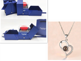 Valentine's Day Gifts Metal Rose Jewelry Gift Box Necklace For Wedding