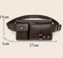 Men's Belt Bag Classic Solid Color PU Leather Waist Bag Outdoor Leisure Travel Fanny Pack Purse - Minihomy