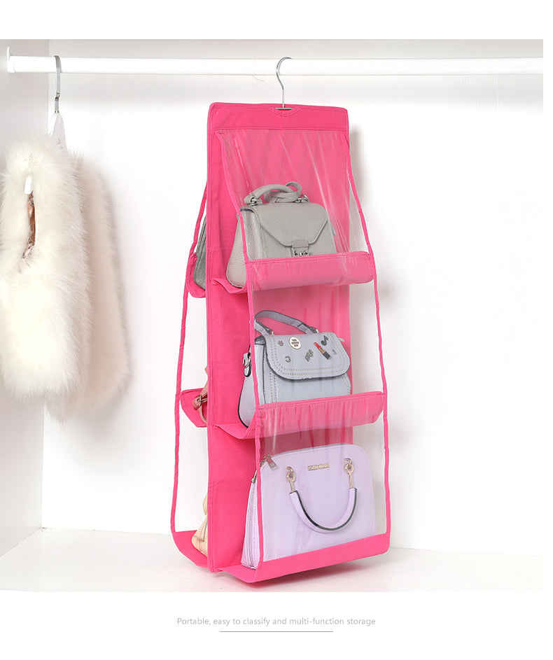 Double-sided Six-layer Visible Transparent Hanging Bag Storage - Minihomy