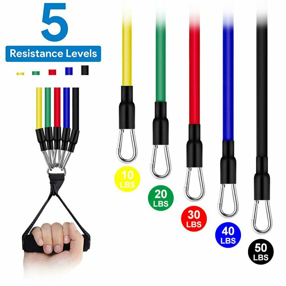 11Pcs/Set Latex Resistance Bands Crossfit Training Exercise Yoga Tubes Pull Rope Rubber Expander Elastic Bands - Minihomy