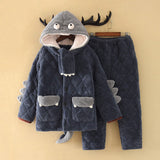 Children's Three-Layer Quilted Padded Pajama Suit - Minihomy