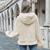 Hooded Solid Color Plush Loose Sweater Women  Sweater - Minihomy