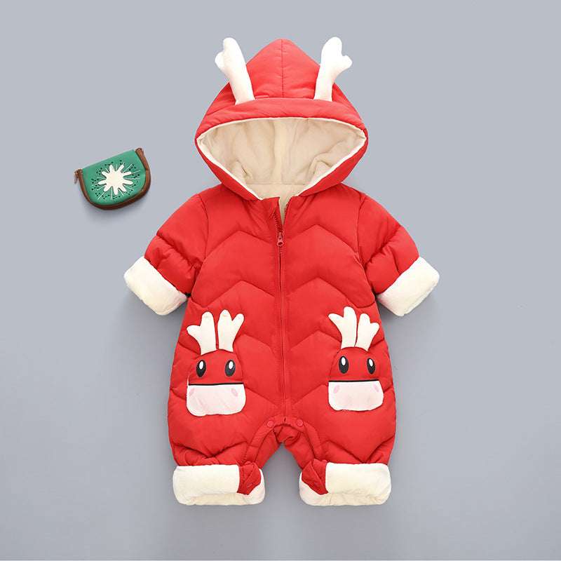 Baby Winter Snowsuit Plus Velvet Thick Baby Boys Jumpsuit - Minihomy