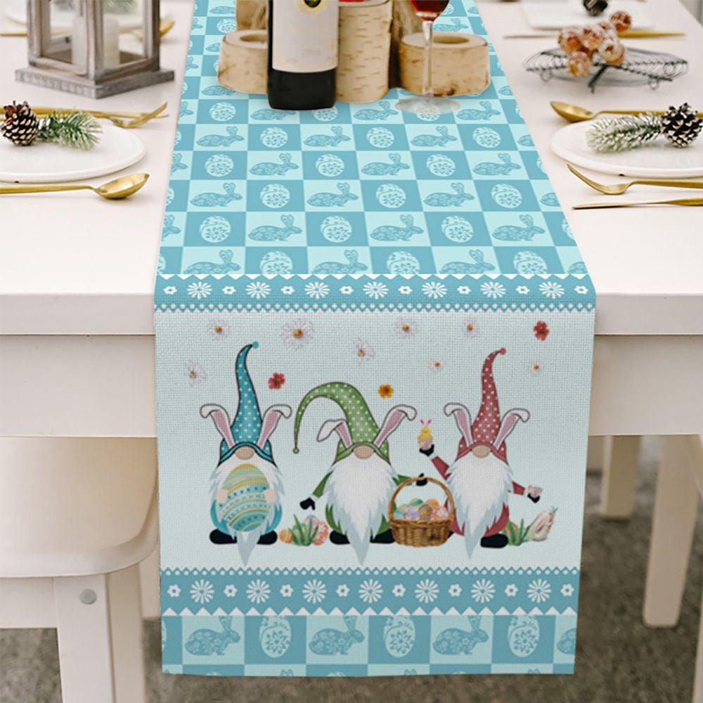 Light Wood Grain Bottom Easter Cotton And Linen Table Flag - Minihomy