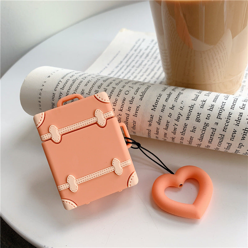 Liquid Silicone Airpods Protective Case Suitcase Cute - Minihomy