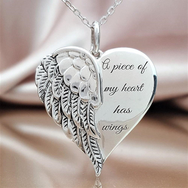 Angel Wings Lettering Necklace - Minihomy