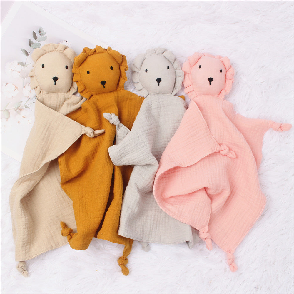 Wind Baby Cotton Gauze Comfort Towel Muslin Baby Sleeping Doll Lion Saliva Towel