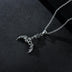 Gothic Skeleton Pendants Necklace with Bat Crown for Men Sterling Silver Matte Gift for Teens - Minihomy