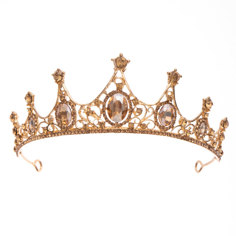 Champagne Rhinestone Crown Headband - Minihomy