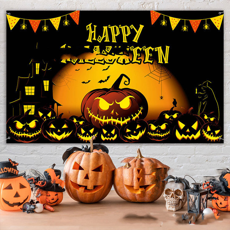 Halloween Background Cloth Banner Banner Couplet - Minihomy