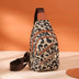 Leopard Print Sling Chest Bag With Headphone Jack Crossbody Backpack Shoulder Bag Women - Minihomy