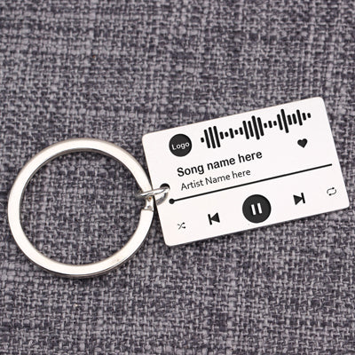 Personalized DIY Custom Music Scan Code Keychain Stainless Steel - Minihomy