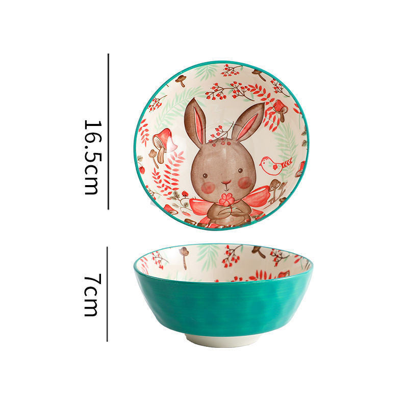 Animal Pattern Soup Bowl Cartoon Tableware - Minihomy