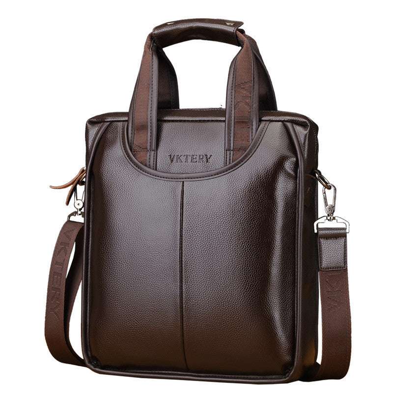 Men's Bag Shoulder Messenger Vertical Portable Briefcase - Minihomy