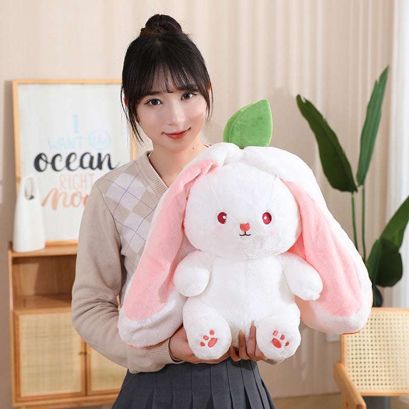 Fruit Transfigured Bunny Plush Toy Cute Carrot Strawberry Turn Into Rabbit Plush Toy - Minihomy