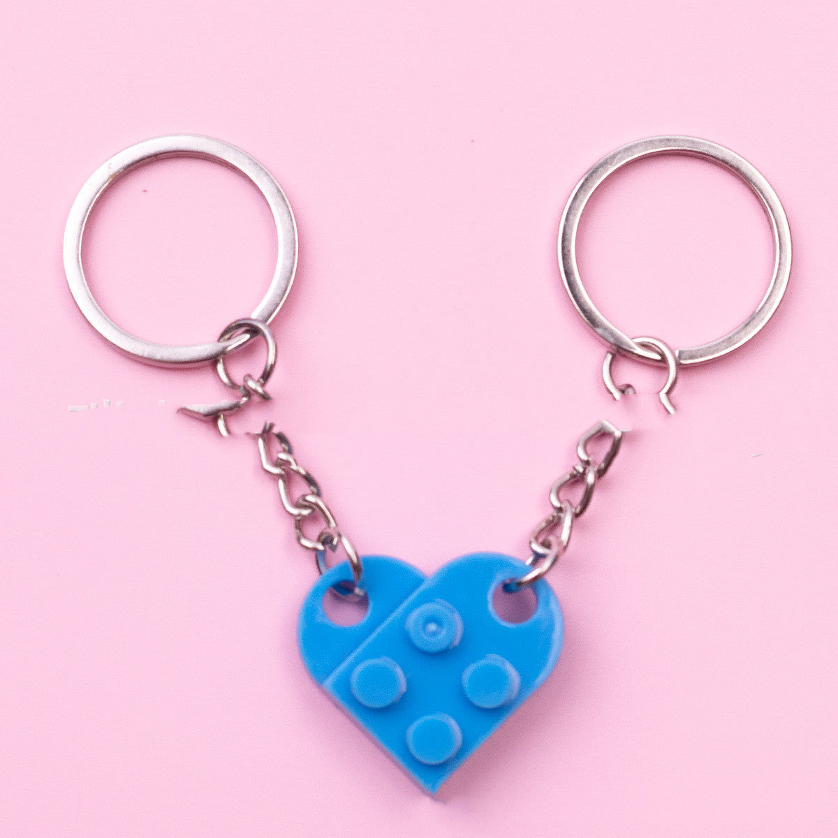 Heart Key Chain Valentines Day Gift Blocks Can Split Key Link Couples - Minihomy