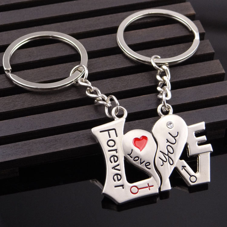 Metal Keychain Valentine's Day Gift Small Gift Creative Love Letter Couple Keychain - Minihomy