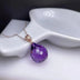 18K Gold Inlaid Amethyst Necklace Female Gemstone Pendant Clavicle - Minihomy