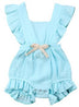 Lotus leaf lace sleeve bow baby dress - Minihomy