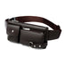 Men's Belt Bag Classic Solid Color PU Leather Waist Bag Outdoor Leisure Travel Fanny Pack Purse - Minihomy