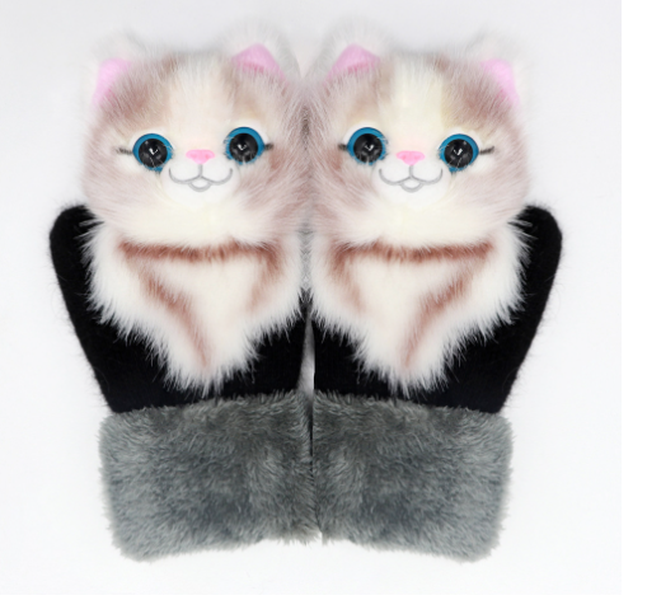 Cartoon Animal Autumn And Winter Warm Mittens - Minihomy