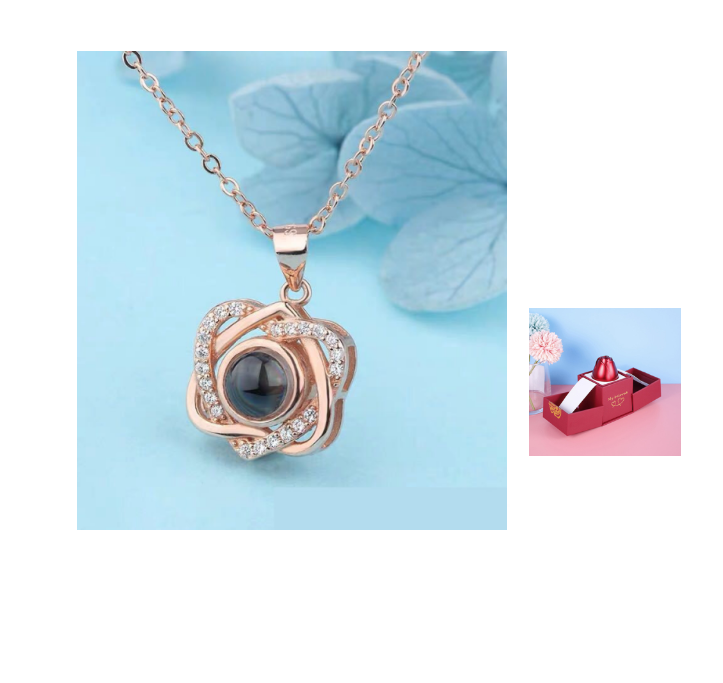 Valentine's Day Gifts Metal Rose Jewelry Gift Box Necklace For Wedding