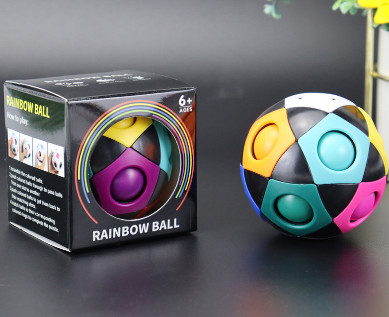 Decompression Soccer Rainbow Ball Magic Cube 12-hole Intellectual Toys - Minihomy