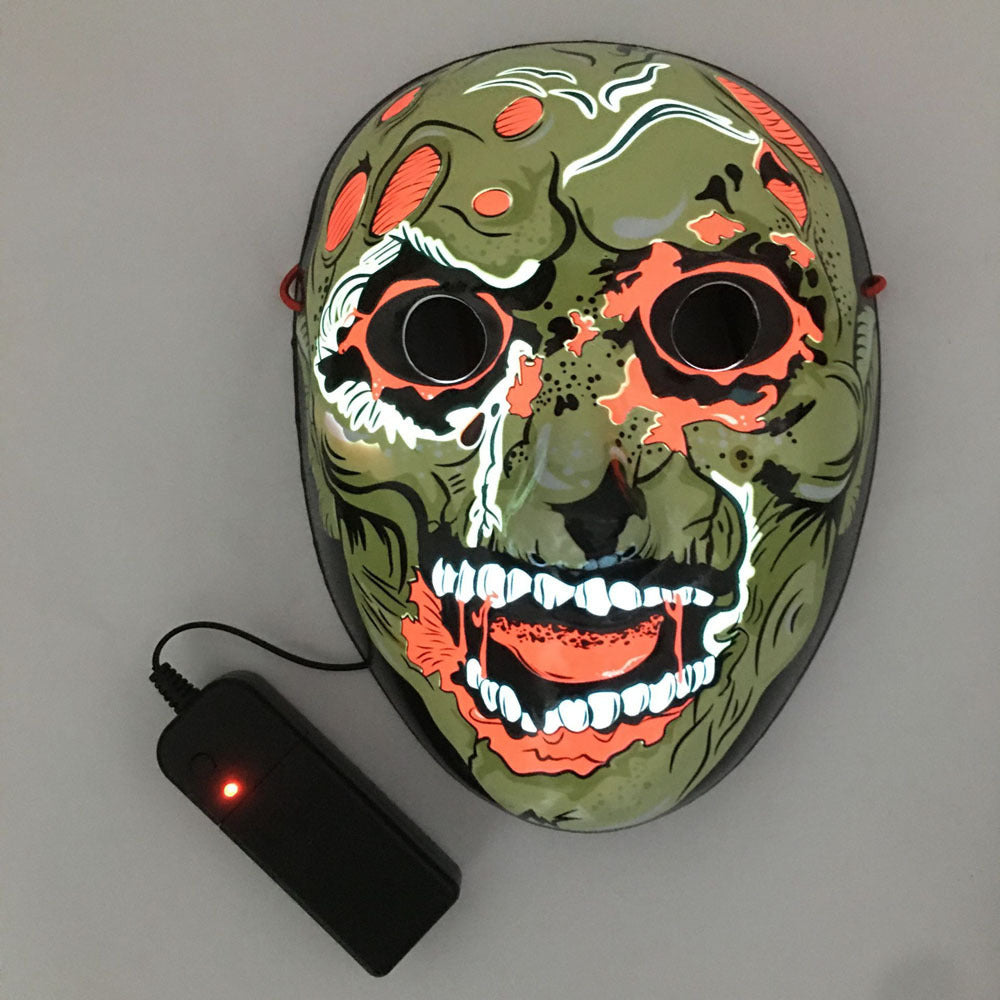 LED Mask Luminous Glowing Halloween Party Mask Neon EL Mask Halloween Cosplay Mask - Minihomy