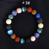 Solar System Eight Stone Planet Bracelet Planets Natural Stone Mala Bead Strand Bracelet For Men Women