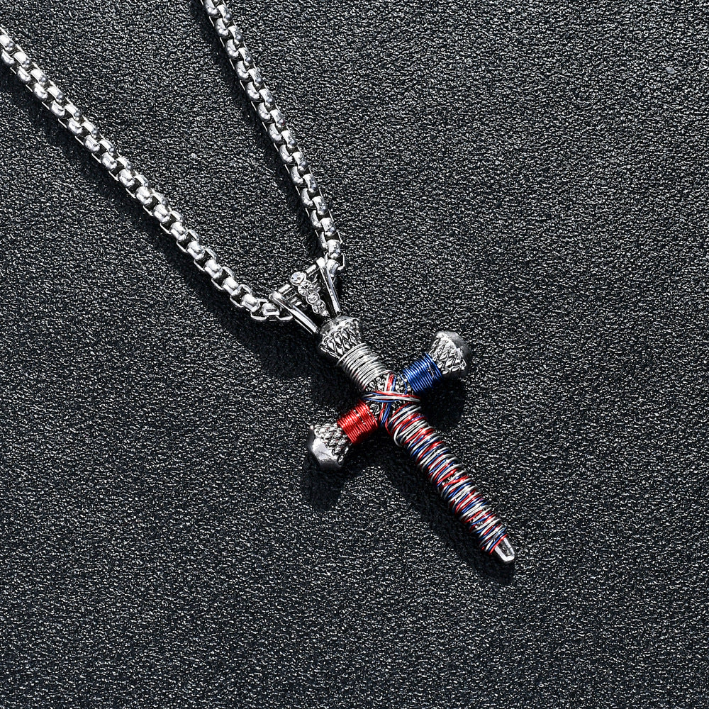 Personalized Nail Cross Pendant  Men's Necklace - Minihomy