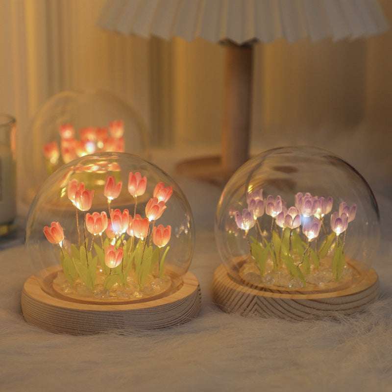 Handmade Tulip Night Light Bedside Ornament Home Decor - Minihomy