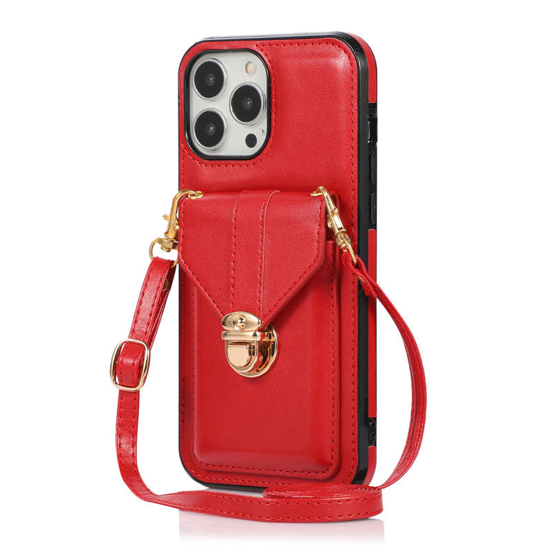 Creative Card Leather Diagonal Lanyard Mobile Phone Case - Minihomy