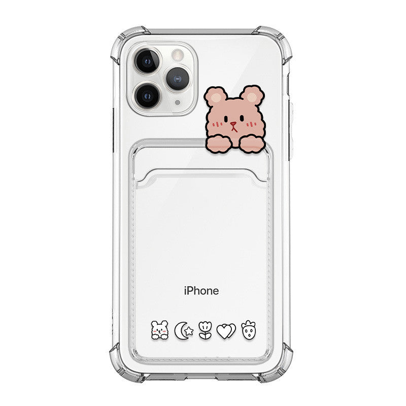 Cartoon Transparent Card Phone Case - Minihomy