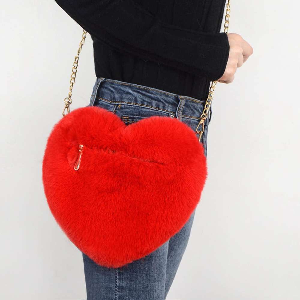 Love Bags For Women Plush Chain Shoulder Bags - Minihomy