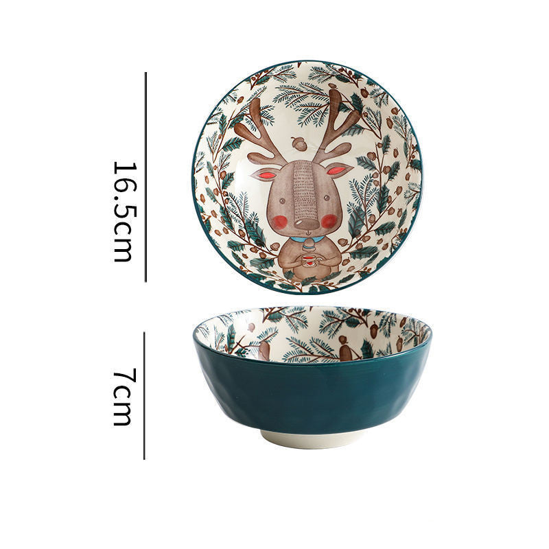 Animal Pattern Soup Bowl Cartoon Tableware - Minihomy