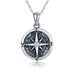 Sterling Silver Compass Round Photo Pendant That Holds Pictures Memorial Jewelry