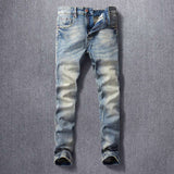 Men's Jeans Made Old Washed Slightly Elastic - Minihomy