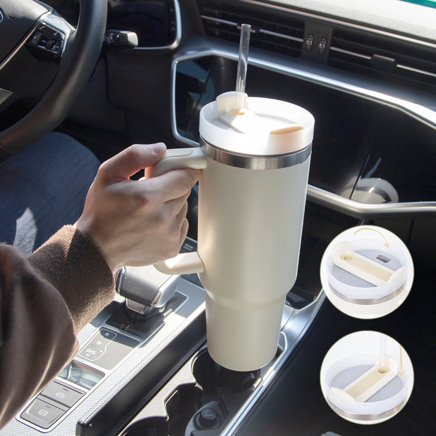 With Handle Portable Car Stainless Steel Water Bottle